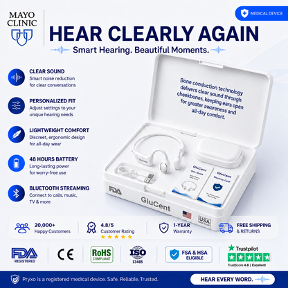 🔥 Final 2 Hours : Only Limited Stock Left🏆GluCent® Bone Conduction Smart Hearing Headphones （Mayo Clinic Recommended）