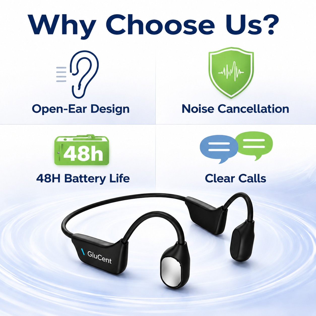 🔥 Final 2 Hours : Only Limited Stock Left🏆GluCent® Bone Conduction Smart Hearing Headphones （Mayo Clinic Recommended）